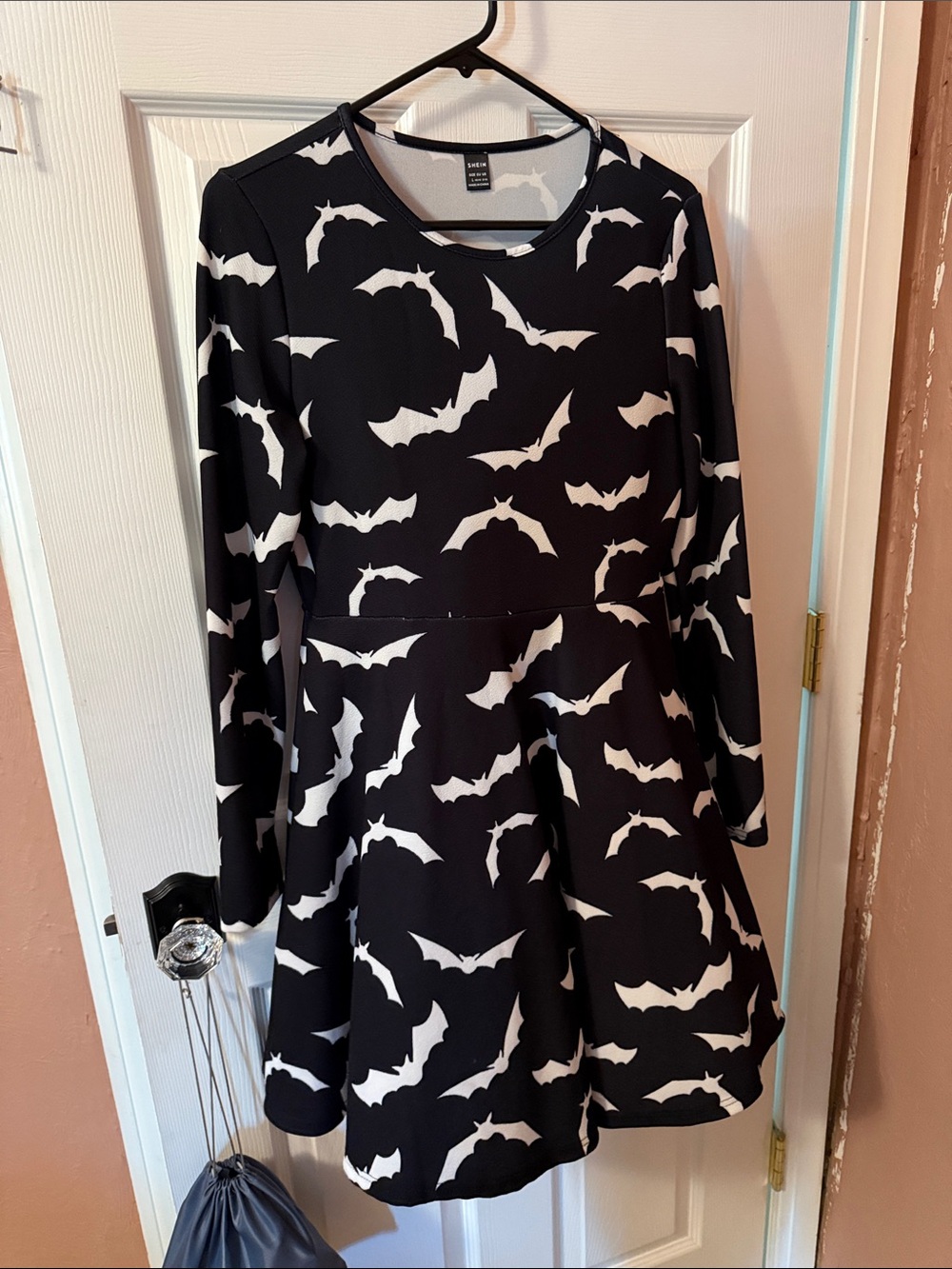 Black & White Bat Print Dress size L